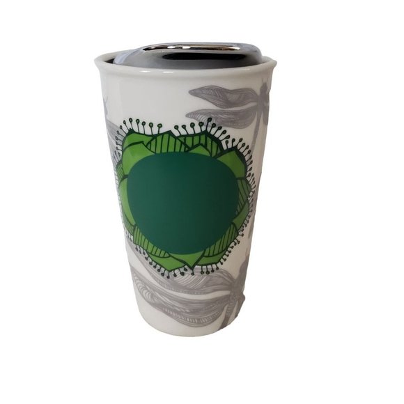 Starbucks Other - Starbucks Travel Mug Hot Drinks Dragon Flies Lotus 12oz